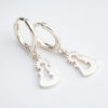 Pendientes de aro con colgante plata de ley 925