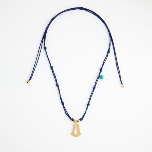Collar BASIC nudos SANTINA grande plata 925 Oro amarillo - Imagen 2