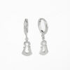 Pendientes de aro con colgante plata de ley 925 - Imagen 2
