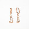 Pendientes de aro con colgante plata de ley 925 Oro rosa - Imagen 2
