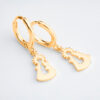 Pendientes de aro con colgante plata de ley 925 Oro amarillo