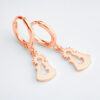 Pendientes de aro con colgante plata de ley 925 Oro rosa