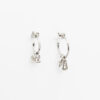 Pendientes aro con charms SANTINA en Plata de Ley 925 - Imagen 3