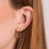 Charm Estrella en Plata con recubrimiento de Oro amarillo para pendientes aro - Imagen 3
