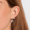 Pendientes aro con charms SANTINA en Plata de Ley 925 - Imagen 2