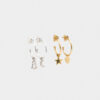 Charm Estrella en Plata con recubrimiento de Oro amarillo para pendientes aro - Imagen 4