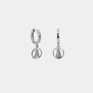 Pendientes de aro con colgante plata de ley 925