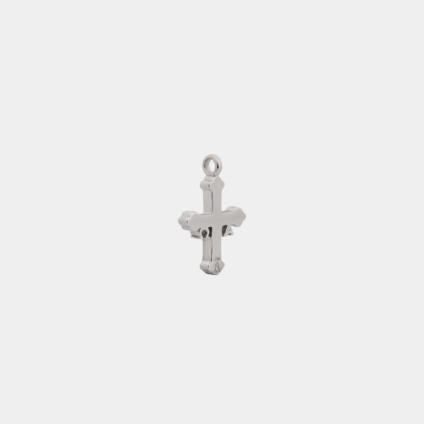 Colgante SANTINA Cruz de la Victoria mediano de Oro blanco 18kt. con Diamantes - Imagen 3