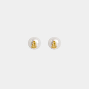 Pendientes de Perla con SANTINA plata de ley 925 con recubrimiento de Oro amarillo 18kt. tamaño mediano