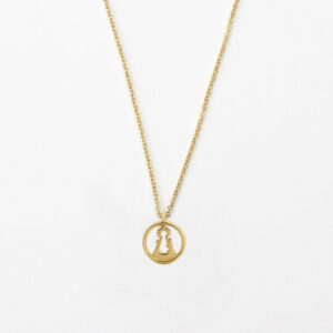 Collar SANTINA aro pequeño en Plata de Ley 925 con recubrimiento de Oro amarillo