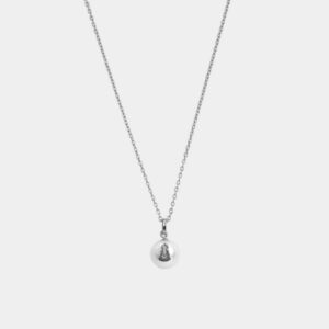 Collar Perla con SANTINA plata de ley 925 tamaño mediano